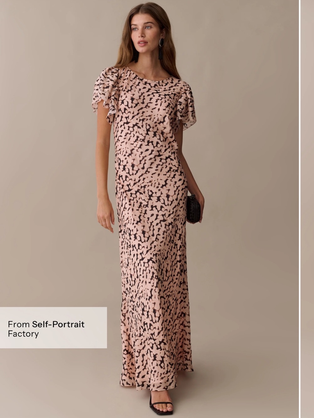 NWT OPT Few Moda Leonor Silk Maxi Dress in Abstract Animal Print. XS